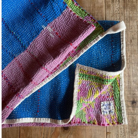 未使用イエロー花柄カンタキルト 未使用イエロー花柄カンタキルト