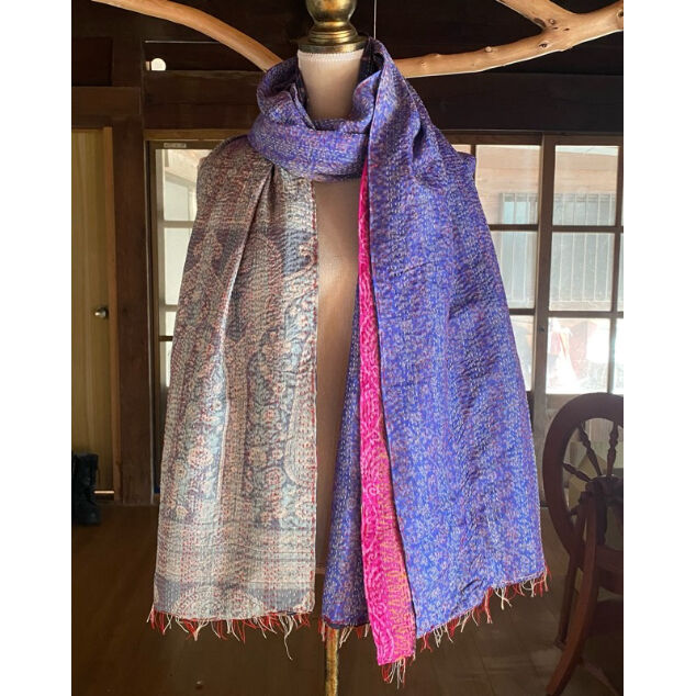 カンタキルト　大判 1点物】大判 Vintage kantha quilt no.126 カンタキルト ラリー