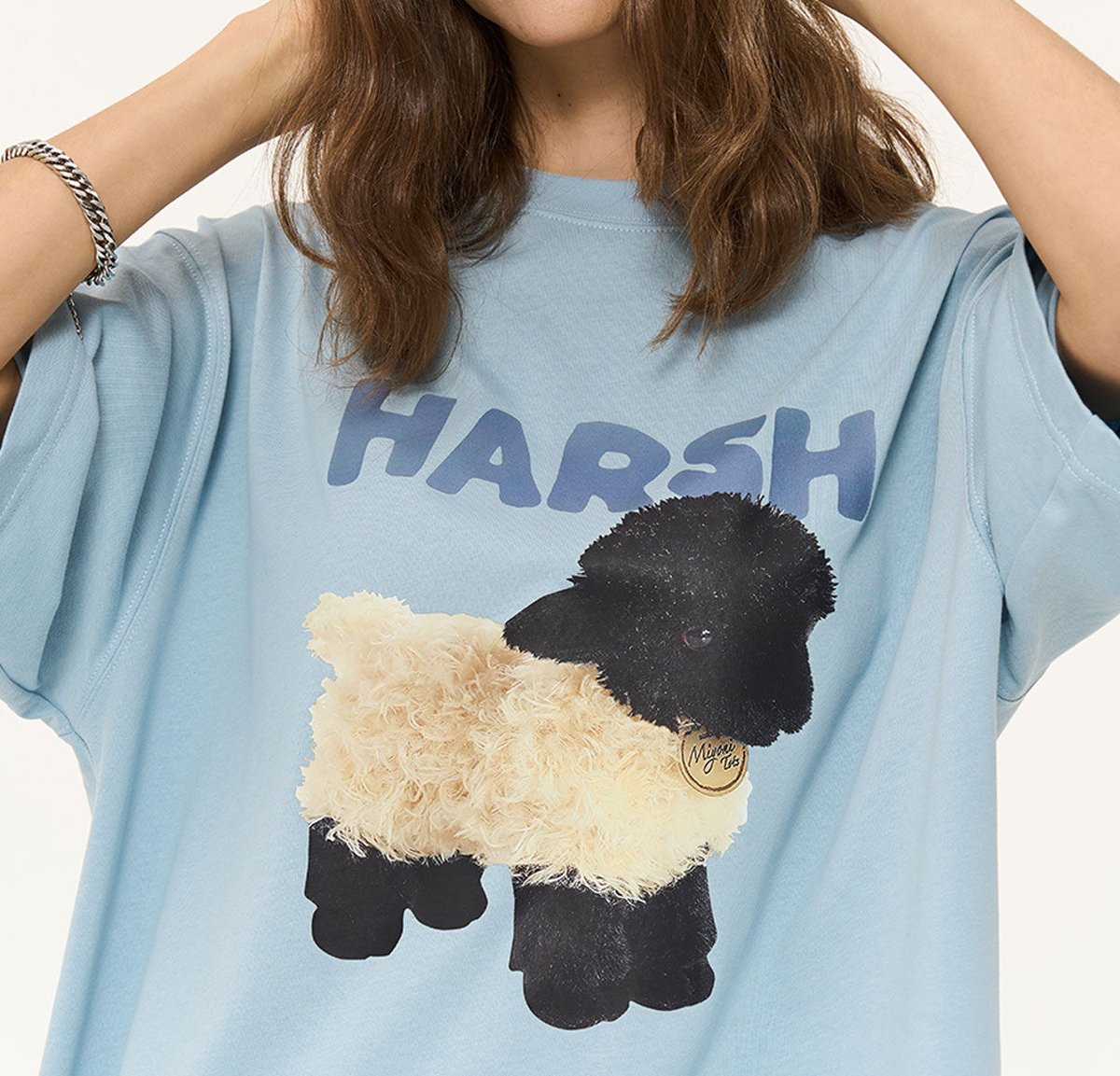HARSH AND CRUEL 正規品 ユニセックス 羊 プリント Tシャツ