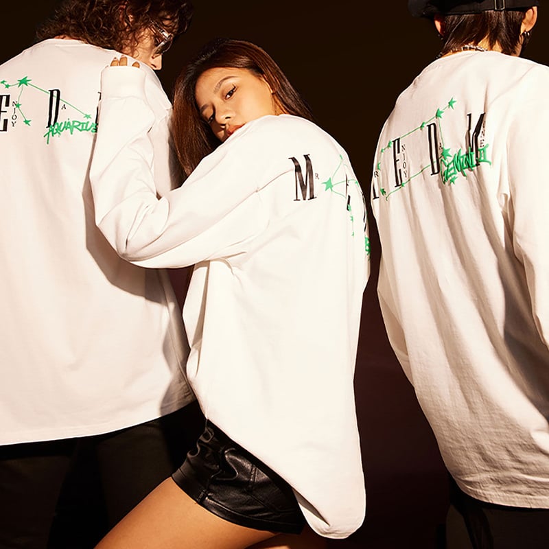 MEDMロンT 長袖Tシャツ 長袖トップス ロゴT 男女兼用 (MR. ENJOY