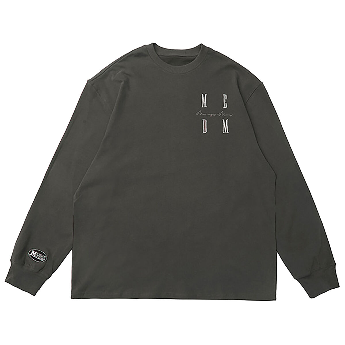 MR. ENJOY DA MONEY ロゴ ポロシャツ 長袖 カジュアル 男女兼用 MR.ENJOY DA MONEY 】 MEDM ロゴ刺繍 長袖 Tシャツ UNISEX