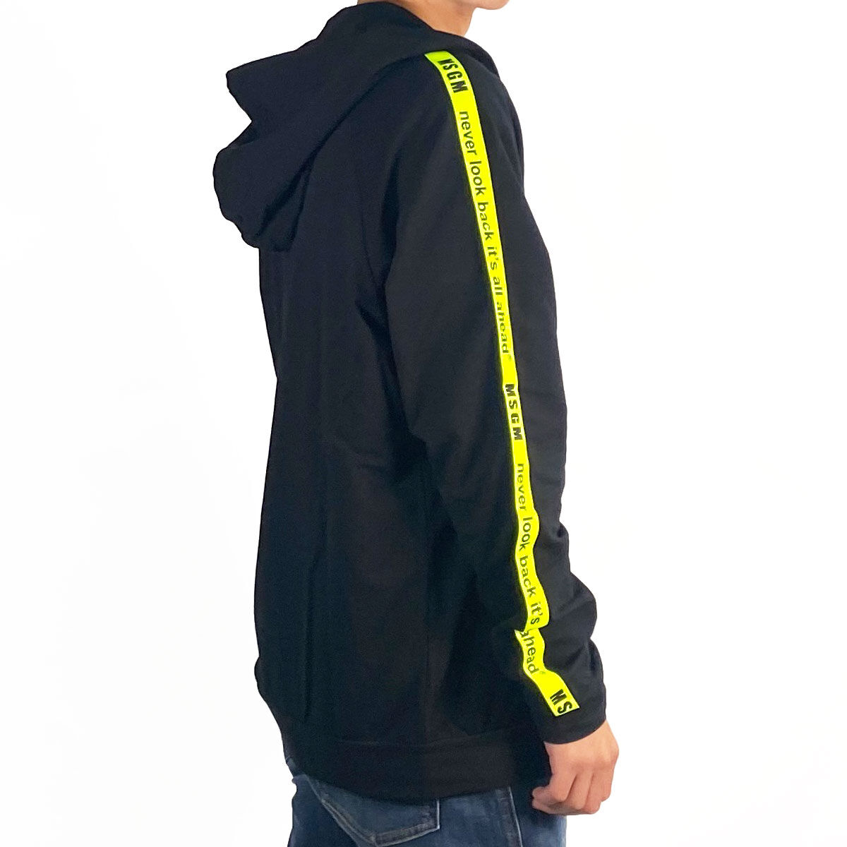 MSGM 】 袖テープロゴ ジップアップ パーカー ZIP UP HOODIE | FRI