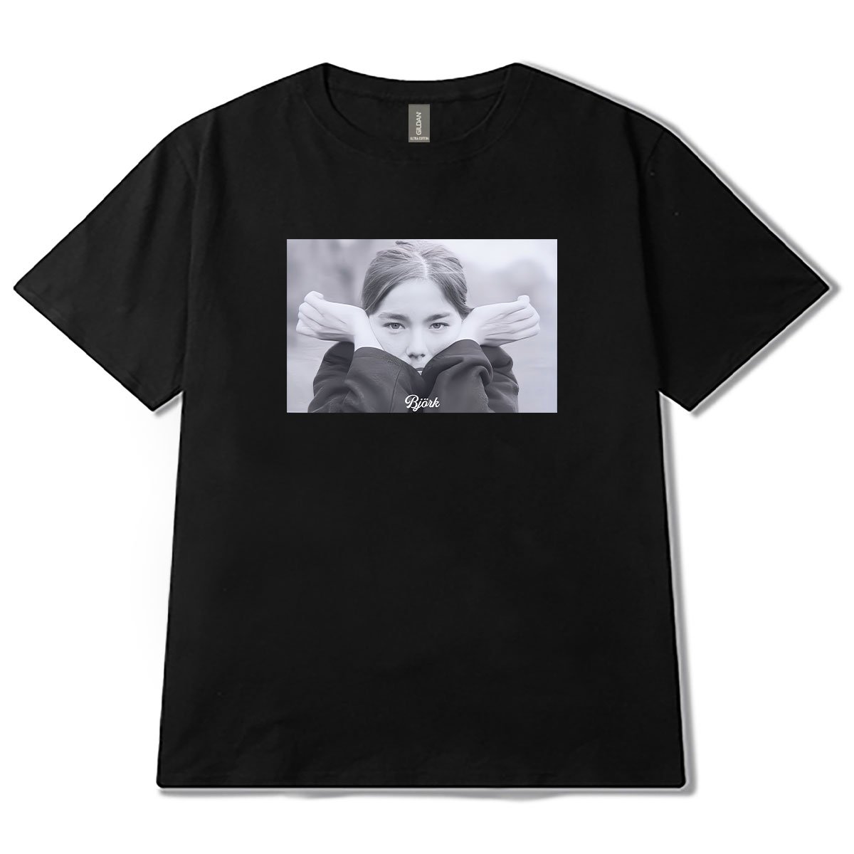 Bjork ビョーク フォトプリント Tシャツ モノクロ 半袖 キレイめ