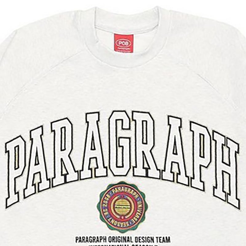 Paragraph 】 パラグラフ ロゴ刺繍 カレッジロゴ トレーナー Paragraph 】 パラグラフ ロゴ刺繍 カレッジロゴ トレーナー