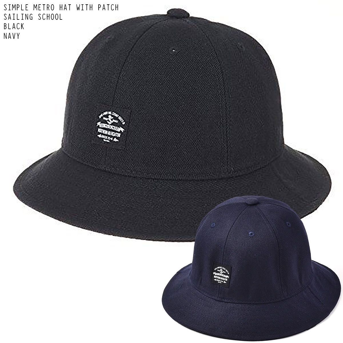 ユニセックス 男女兼用 ピスネーム パッチ シンプル メトロハット バケットハット丸型 UNISEX METRO HAT