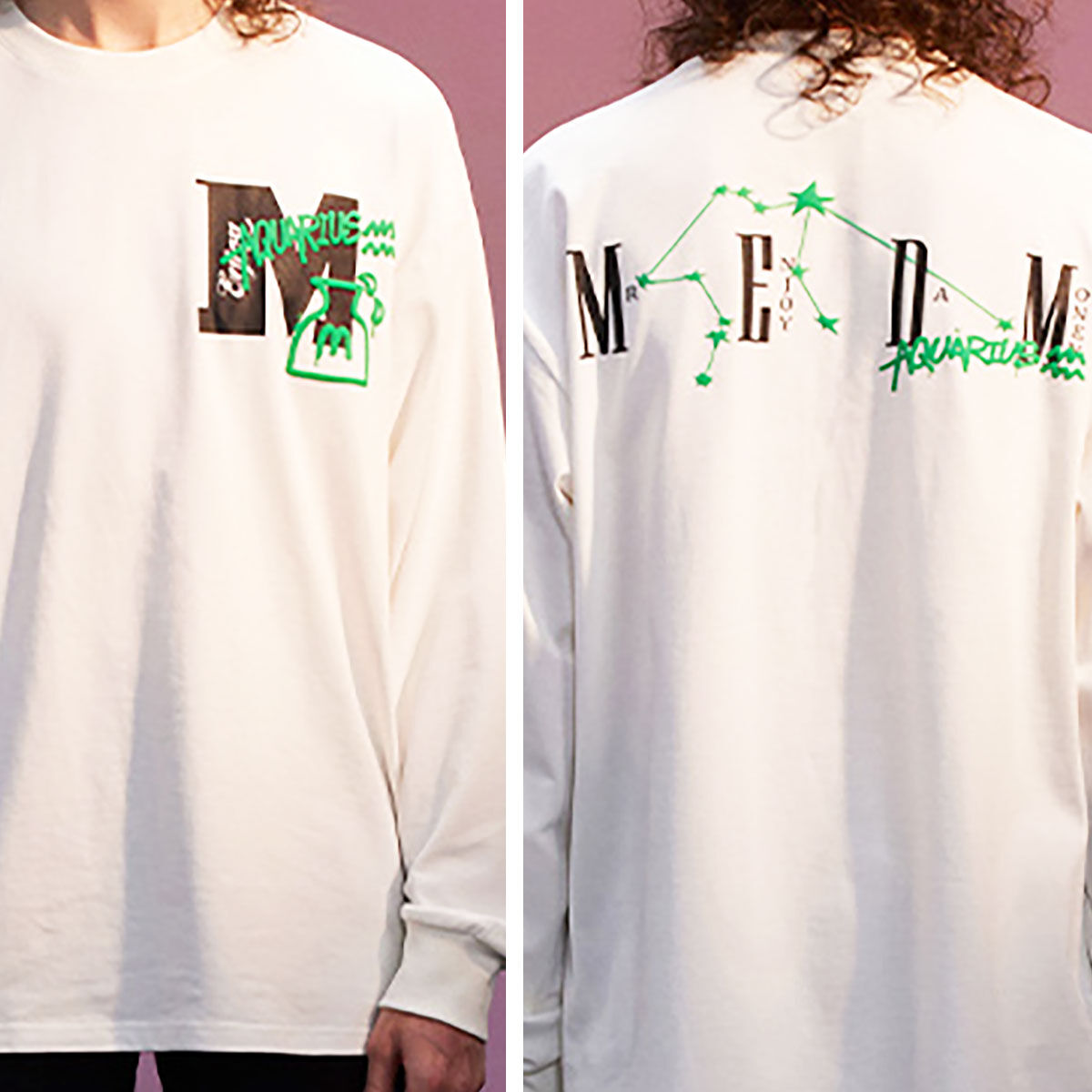 MEDM×SNOWDAY ロゴ Tシャツ 長袖 カジュアル 新作 男女兼用 fit=scale-down,w=1200