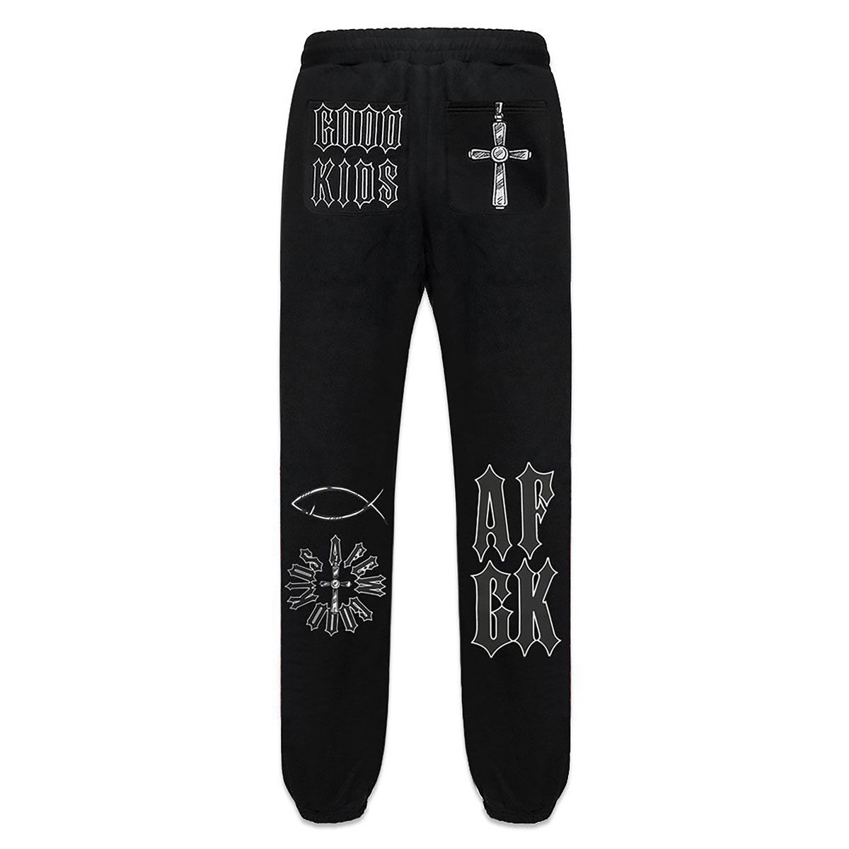 【 A FEW GOOD KIDS 】 AFGK 正規品 男女兼用 オールシーズン ロゴ刺繍 デザイン プリントスウェットパンツ Gothic  Angels Sweatpants