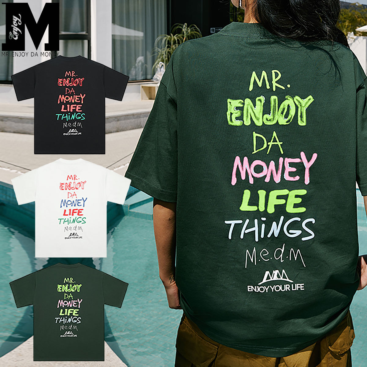 MR.ENJOY DA MONEY MEDM 正規品 Tシャツ グリーン L素材コットン100%