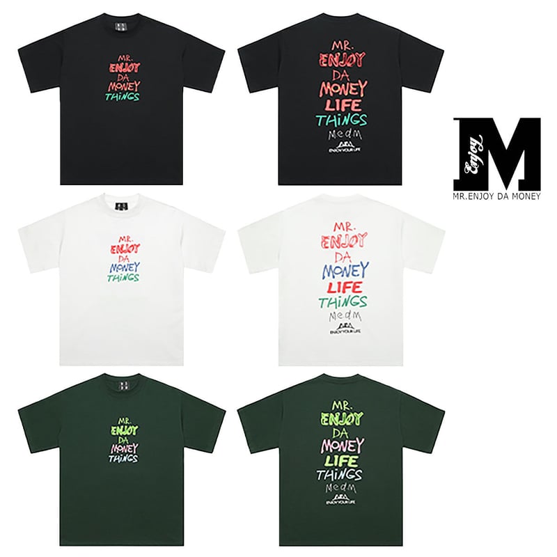 MR.ENJOY DA MONEY MEDM 男女兼用 バックプリント Tシャツ MR.ENJOY DA MONEY 】 MEDM 正規品 男女兼用 ユニセックス