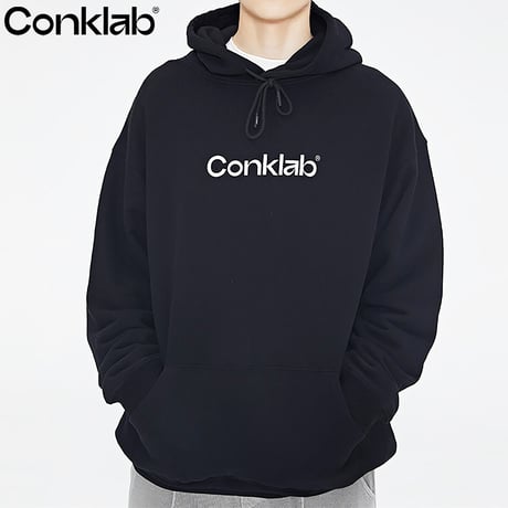 【 conklab 】 Conklab. 正規品 ユニセックス ロゴプリント 裏起毛 パーカー UNISEX LOGO PRINT HOODIE