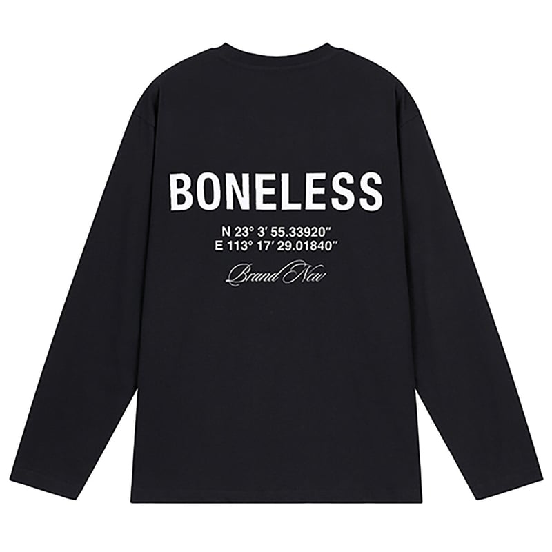 BONELESS ボーンレス 正規品 ロゴ プリント 長袖 Tシャツ