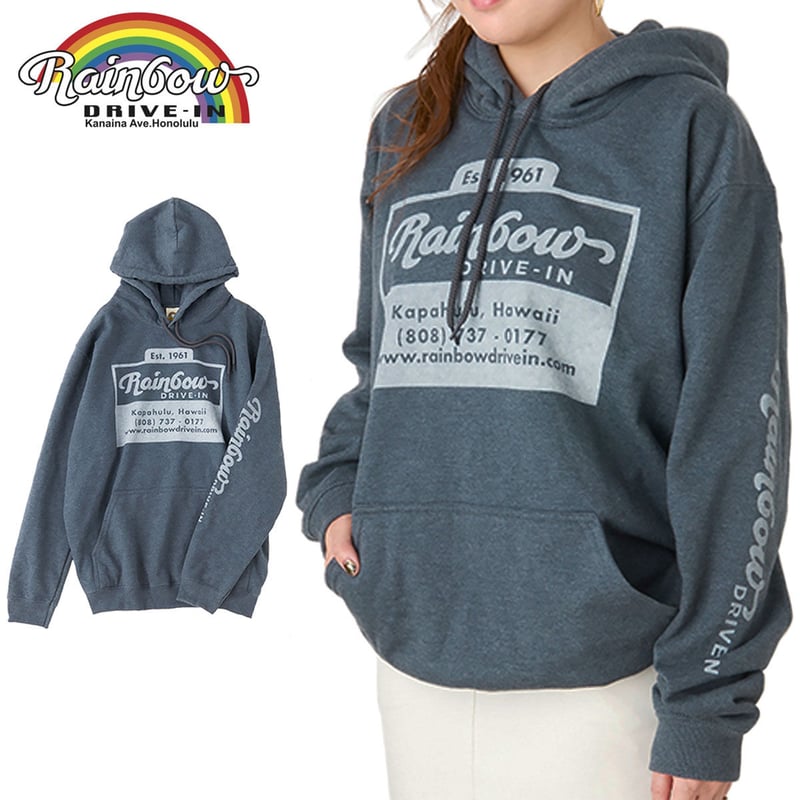 Rainbow Drive-in 】 VINTAGE PRINT HOODIE レインボー