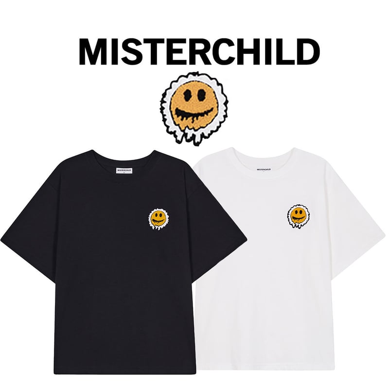 MISTERCHILD 】 ミスターチャイルド ユニセックス スマイル ワッペン T 
