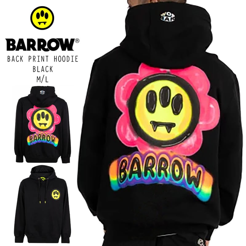 BARROW 】 UNISEX BACK PRINT HOODIE バロー バロウ ユニセ