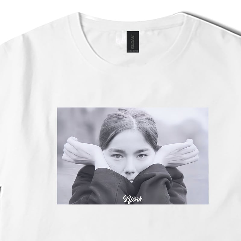 Bjork ビョーク フォトプリント Tシャツ モノクロ 半袖 キレイめ