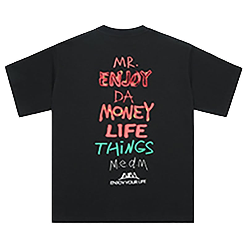 MEDM 新作 Tシャツ ロゴ プリント 大人気 男女兼用 ヒップホップ MR.ENJOY DA MONEY 】 MEDM 正規品 男女兼用 ユニセックス