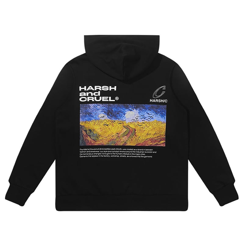 HARSH and CRUEL PAINTING BACK PRINT HOODIE ミニ裏毛 パーカー HARSH and CRUEL 】 BACK PRINT HOODIE バックプリント ミ