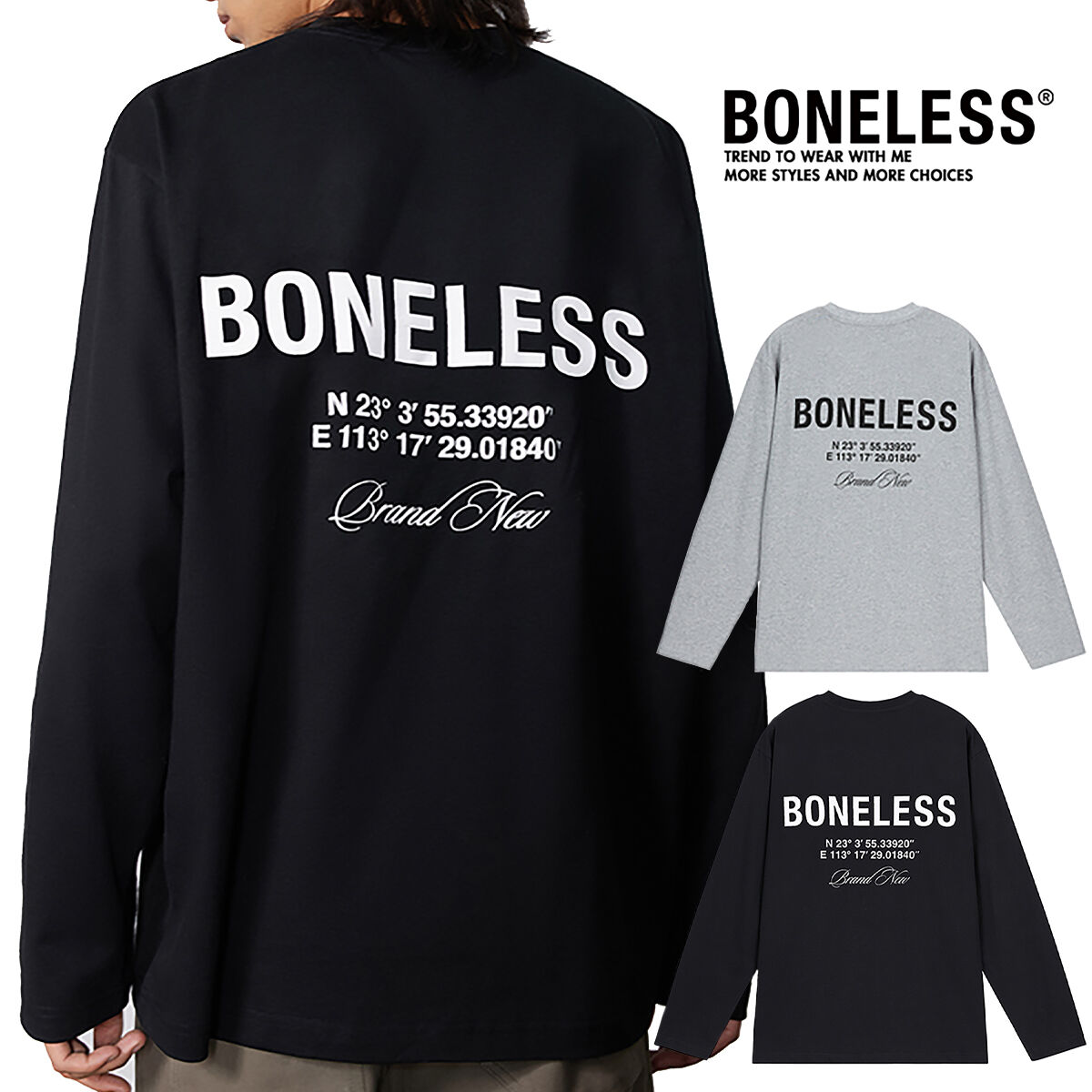 THE BONEZ XL ブラック 長袖Tシャツ THE BONEZ XL ブラック 長袖Tシャツ THE BONEZ XL ブラック 長袖