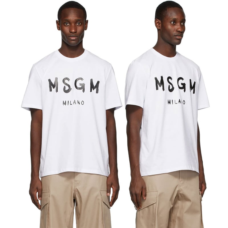 MSGM 】 ロゴプリントTシャツ PAINT BRUSHED LOGO TEE | FR MSGM 】 ロゴプリントTシャツ PAINT BRUSHED LOGO TEE | FR