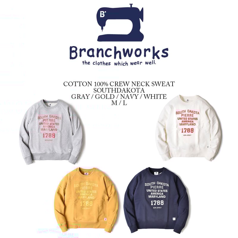 Branchworks 】 日本製 Made in japan ユニセックス コットン10