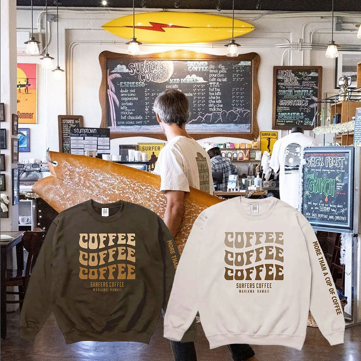 【 SURFERS COFFEE 】 サーファーズコーヒー コーヒープリント スウェット CO...