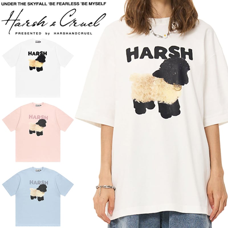 HARSH AND CRUEL 正規品 ユニセックス 羊 プリント Tシャツ