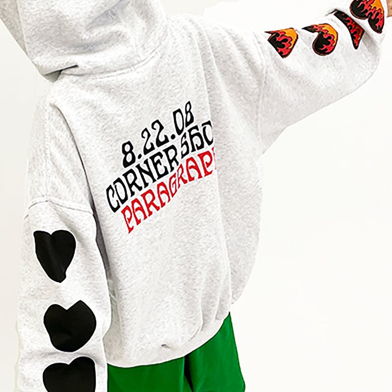 Paragraph 】 パラグラフ ユニセックス フレイム ハート パーカー  