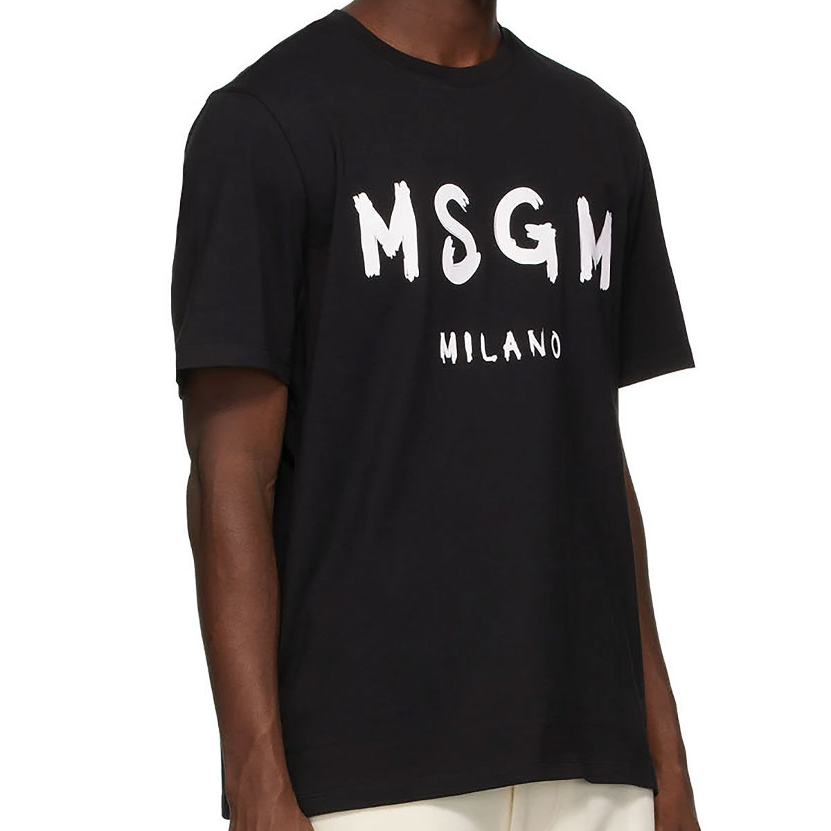 MSGM 】 ロゴプリントTシャツ PAINT BRUSHED LOGO TEE | FR...