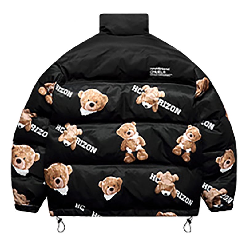 HARSH and CRUEL 】 BEAR JACKET クマ 総柄 中綿 ジャケット