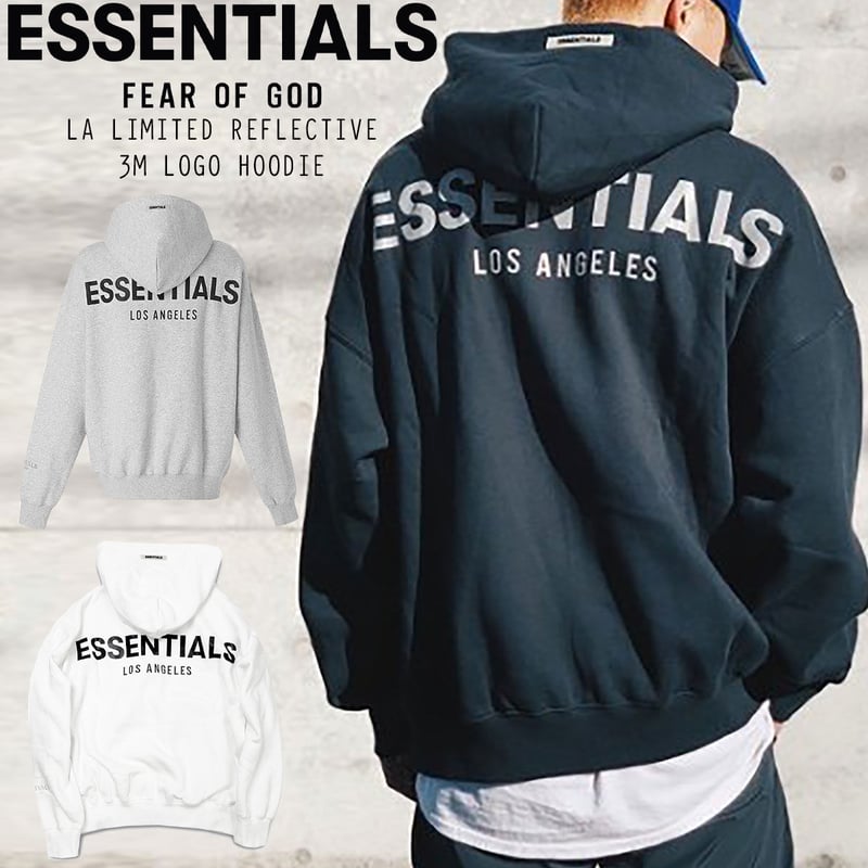 ESSENTIALS 】 LA 3M LOGO PULLOVER HOODIE ユニセック 