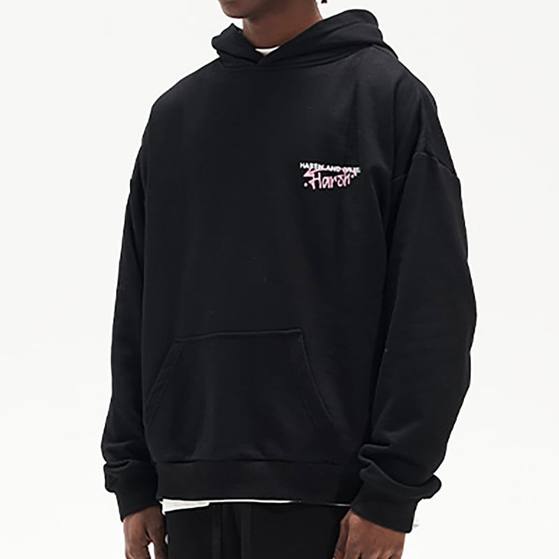 HARSH AND CRUEL 新作 パーカー 切替 シンプル 大人気 男女兼用 HARSH and CRUEL 】 BACK PRINT HOODIE バックプリント ミ