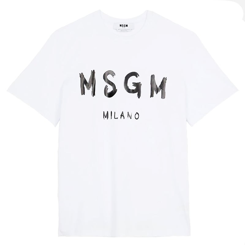 MSGM 】 ロゴプリントTシャツ PAINT BRUSHED LOGO TEE | FR...
