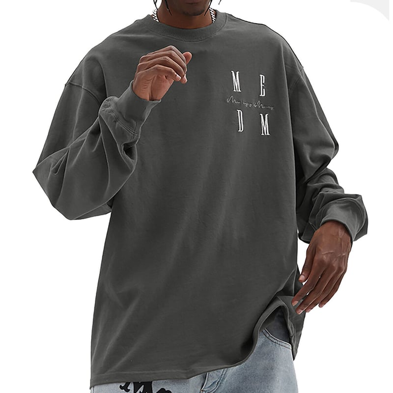 MEDMロンT 長袖Tシャツ 長袖トップス ロゴT 男女兼用 (MR. ENJOY