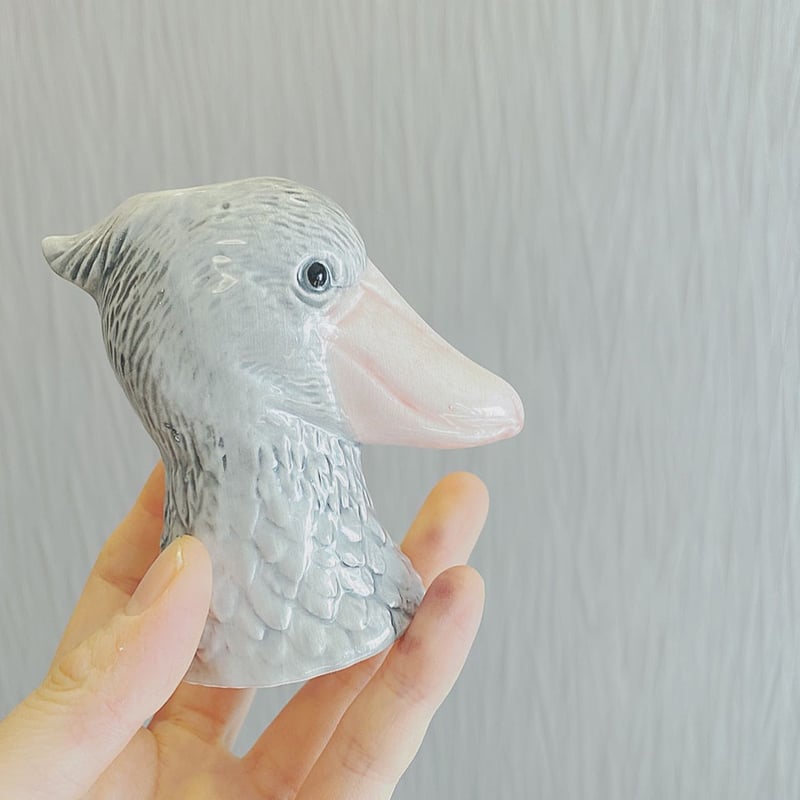 【2512】115.ハシビロコウ花器…備前焼 2512】ハシビロコウ(花器、小物入れ)…備前焼