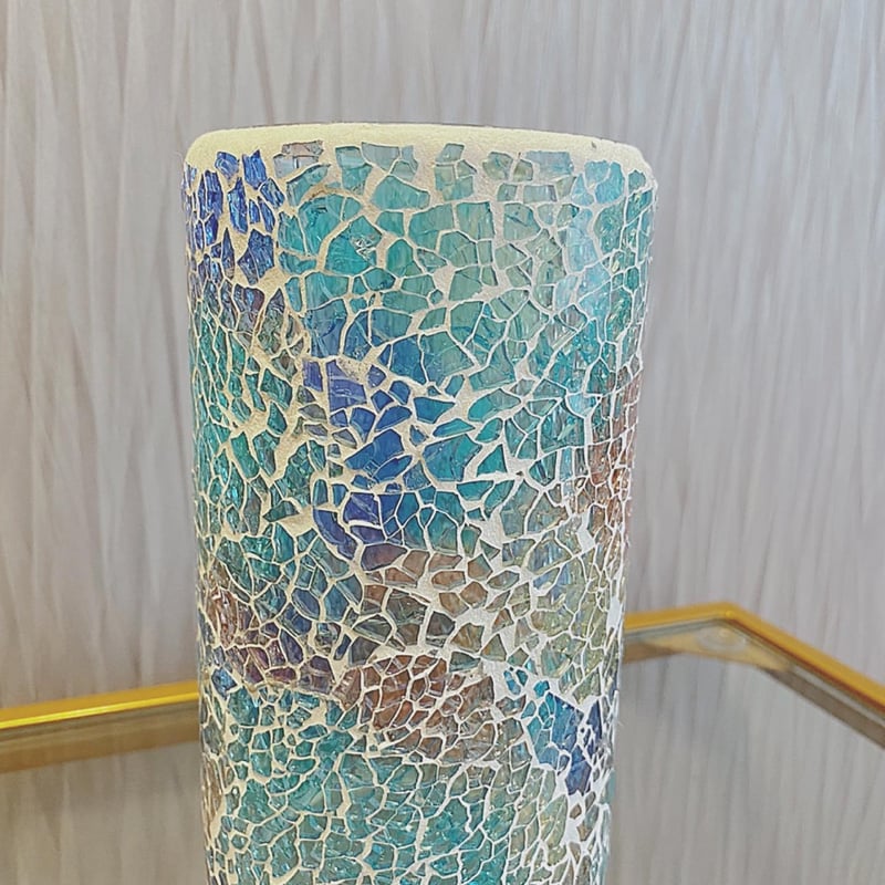 モザイクガラスフラワーベース（ブルー） | HANADEMOKAZAROW