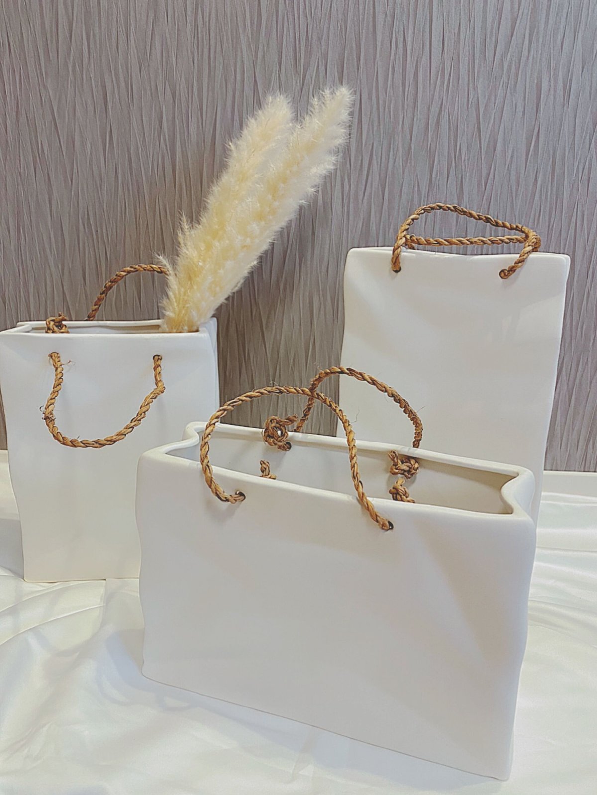 フラワーベース 花瓶 カバン 鞄 bag ガラス 硝子 ガラス フラワーベース バッグ型 花器 透明 気泡入り 手作り