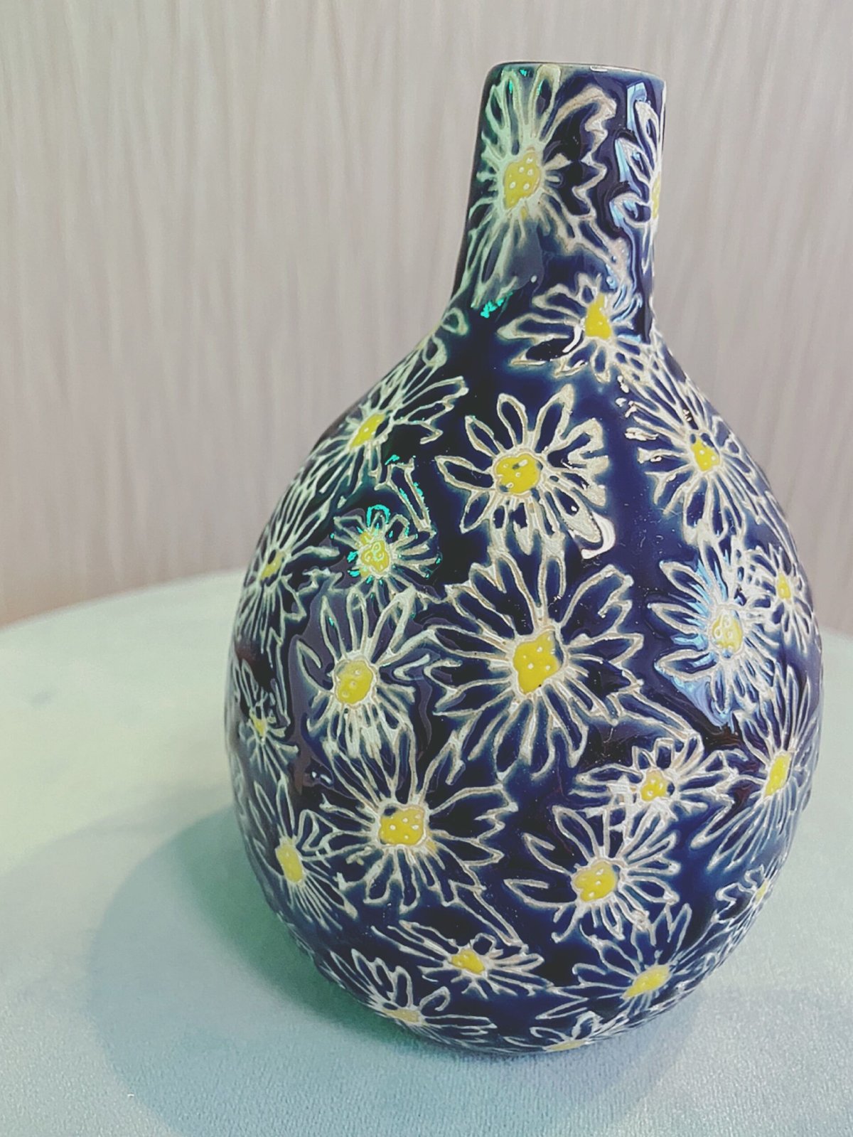 vintage フラワーベース 濃紺×白 ヴィンテージ ネイビー 花瓶☘️ DESPOTS デイジーフラワーベース（ネイビー） | HANADEMOKAZAROW