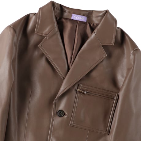 LEATHER SUIT JACKET (COOMEFW24J01) MOCA BROWN