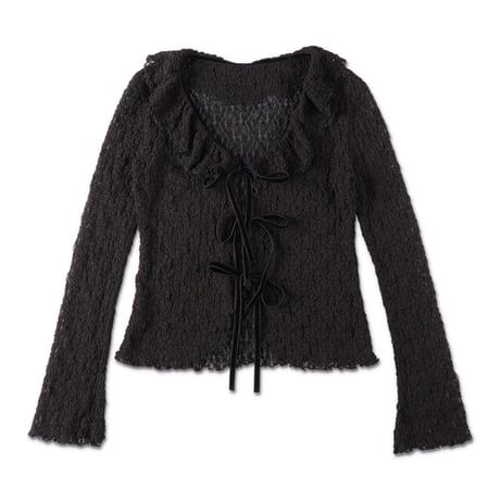 RIBBON BLOUSE (COOMEFW25S01) BLACK