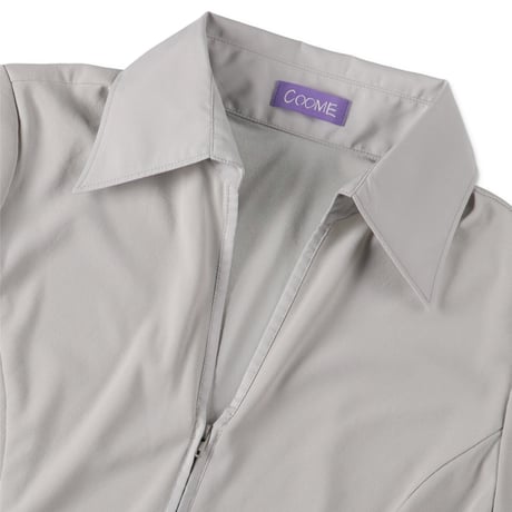 ZIP UP SHIRT (COOMESS26S01) LIGHT GREY