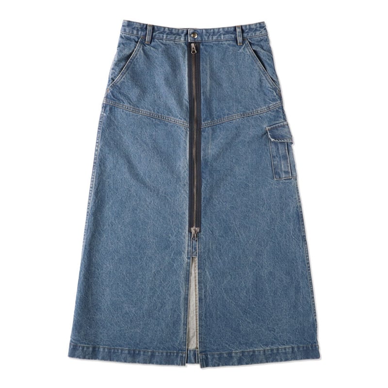 DENIM LONG SKIRT (COOMEFW23SK01) BLUE | COOME