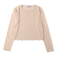 GLITTER CROPPED TOP (COOMEFW23CS01) BEIGE