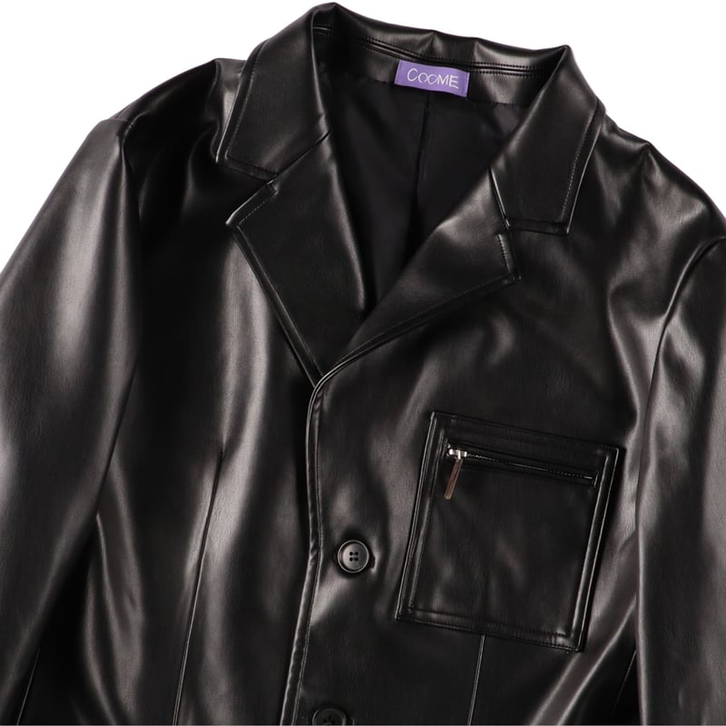 LEATHER SUIT JACKET (COOMEFW24J01) BLACK | COOM