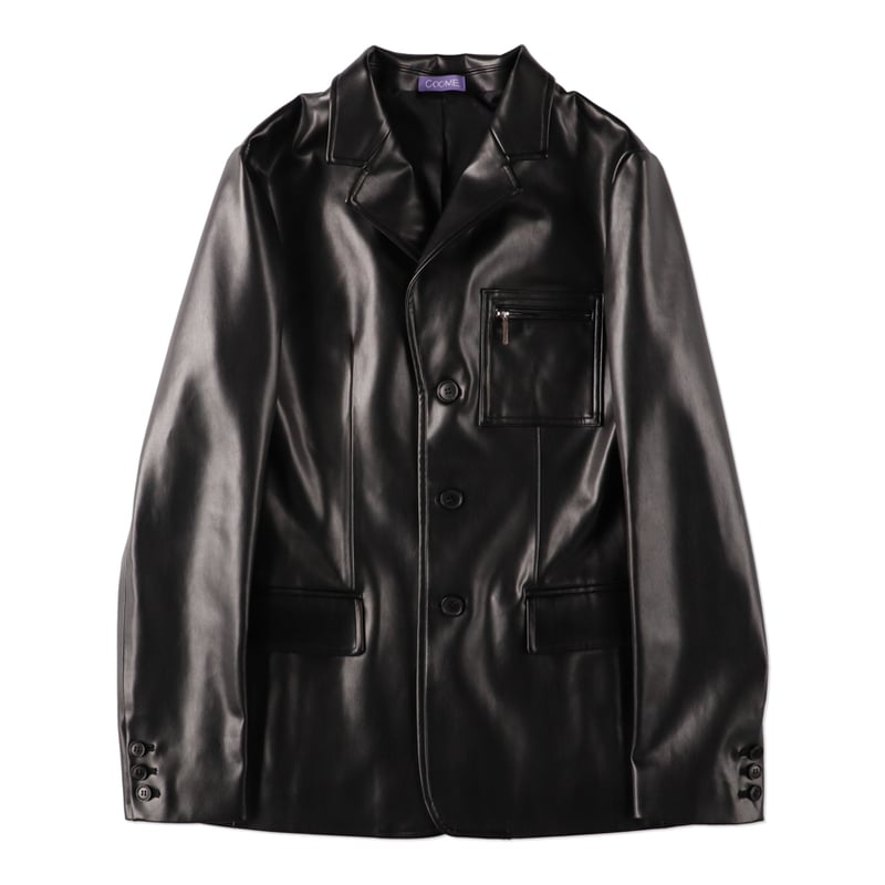 LEATHER SUIT JACKET (COOMEFW24J01) BLACK | COOM