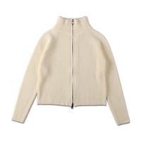 KNIT ZIP UP TOP (COOMEFW25KN01) WHITE