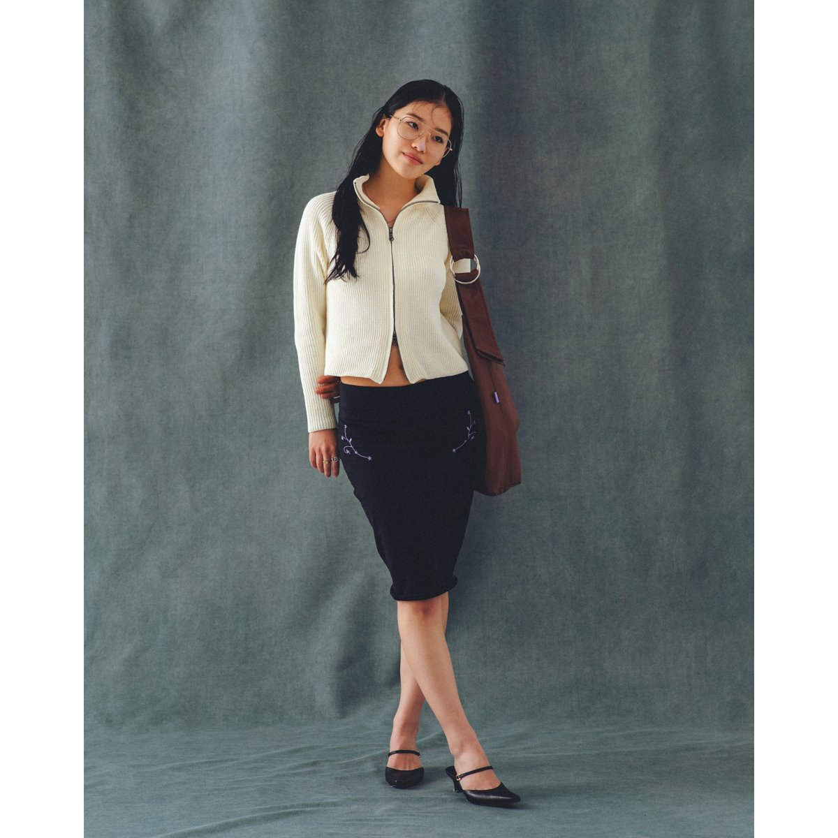 KNIT ZIP UP TOP (COOMEFW25KN01) WHITE | COOME O