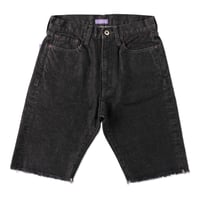 DENIM MID-THIGH SHORTS (COOMESS24P02)  BLACK