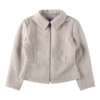 SHAGGY ZIP-UP JACKET (COOMEFW23J03) LIGHT GREY