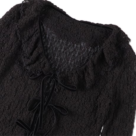 RIBBON BLOUSE (COOMEFW25S01) BLACK