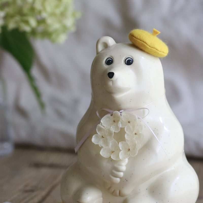 しろくま貯金箱 紫陽花リース white【ホワイト】 | kukka
